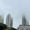 fog engulfing the buildings in Buenos Aires