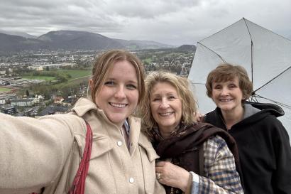 This is a picture of myself, my nana, and her sister at the top of Hohensalzburg Fortress.