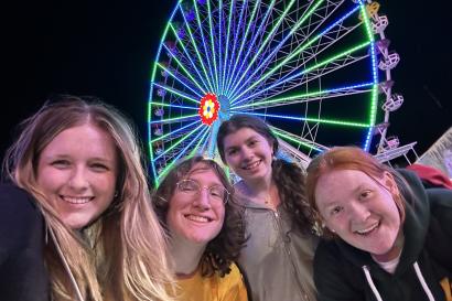 From Left to Right; Me, Joey, Molly, and Anne in front of the small Ferris wheel at Prater right before we all said goodbye.