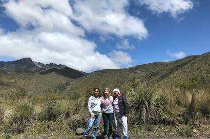 My host mother and grandmother in Quito with me at Cotopaxi national park.