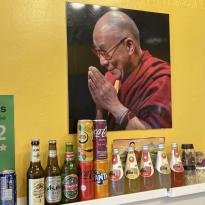 Photo of the Dalai Lama at Momos Tibetains in Strasbourg, France.