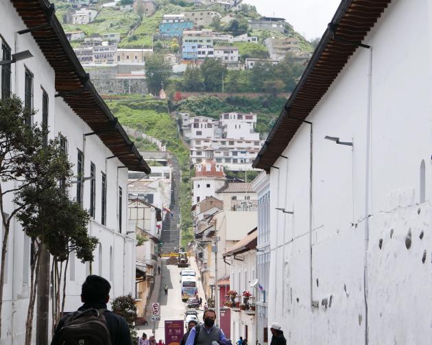 A street in Quito, Ecuador.