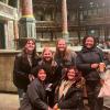 The picture depicts six of the seven students in the Theater Studies program at Shakespeare's Globe. 