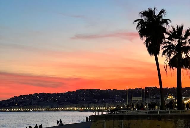 a beautiful colorful sunset in Nice