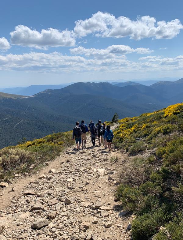 Students hiking in Pico de Penalara