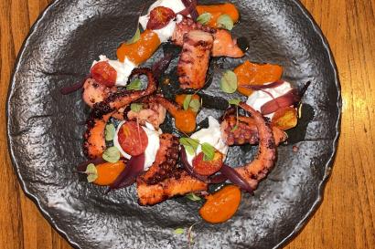 A photo of an Octopus-based dish at Cambio in Trastevere