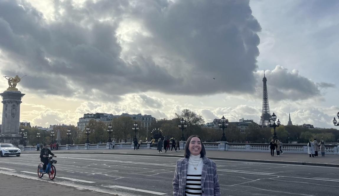 Photo with the Eiffel Tower in the background 