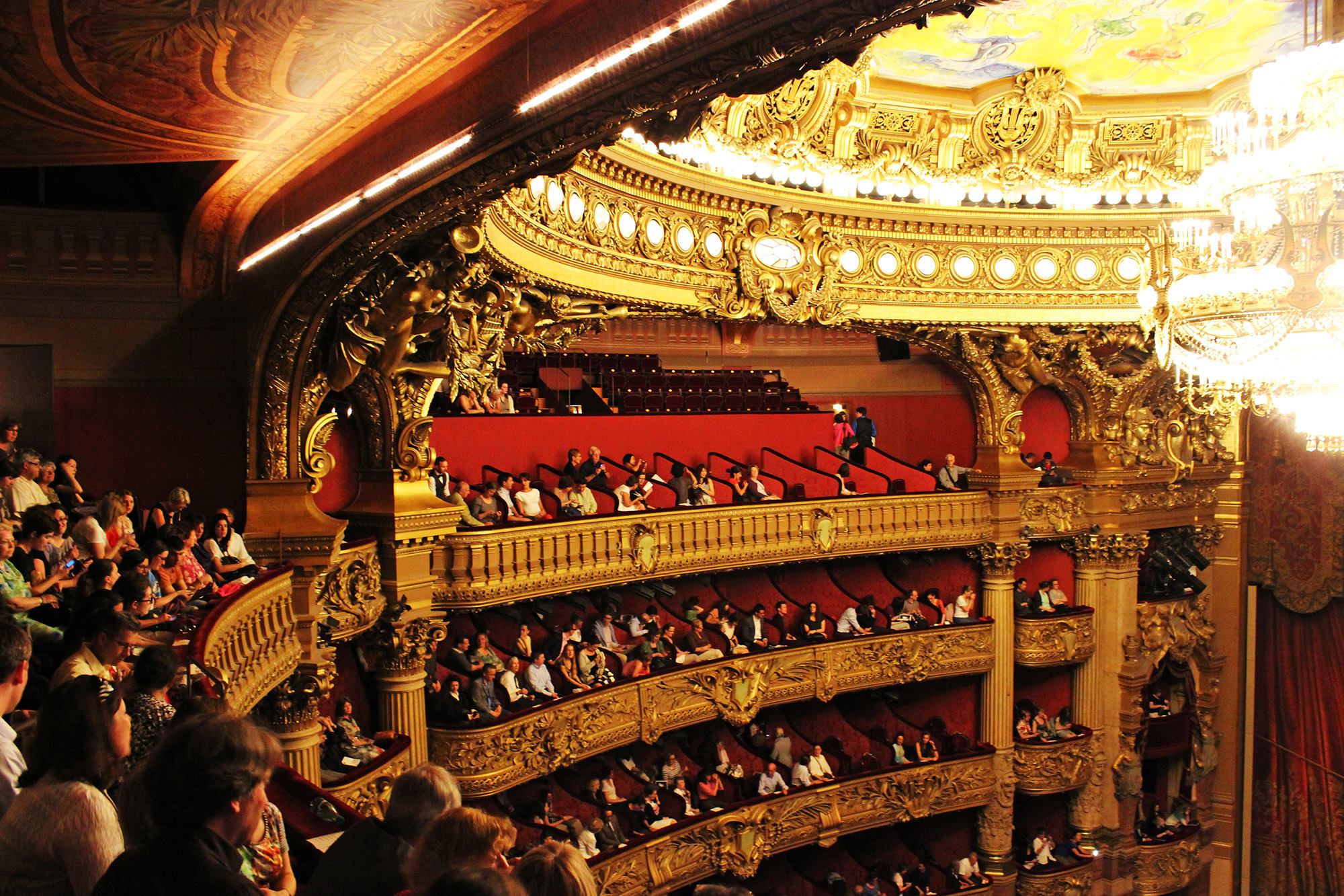 Inside L'Opera at La Palais Garnier.