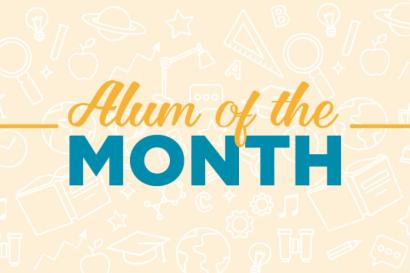 A header saying "Alum of the month"