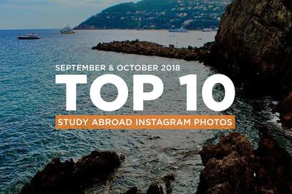 a banner that says "september & october 2018 top 10 study abroad instagram photos"