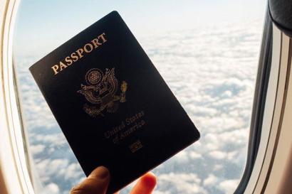 Passport in Airplane