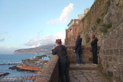 Friends taking pictures in Sorrento