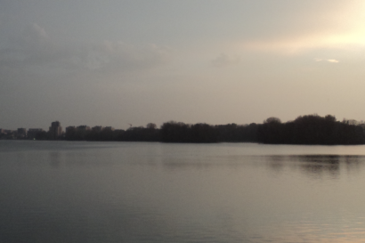 Sloterplas Lake at sunset