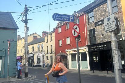 Tatum standing on the street in Galway