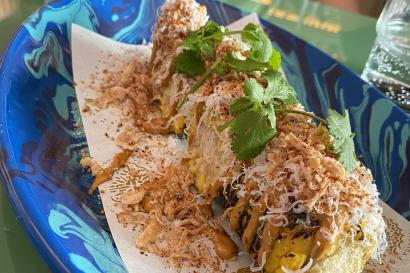 Close up of Mexican Street Corn Dish