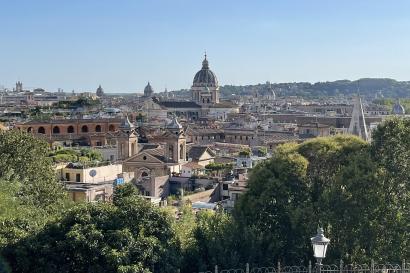 A viewpoint overlooking Rome in Villa Borghese