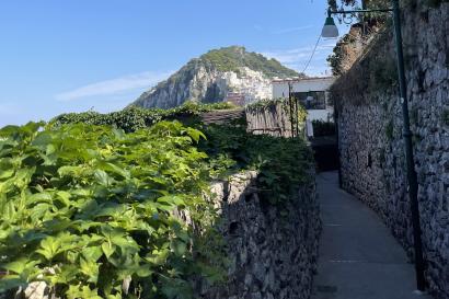A shot of the hills of Capri