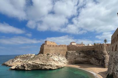 The walls of the old fort over the ocean in Melilla, Spain