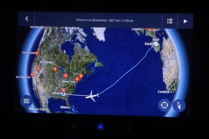 This is a photo of my plane tracker from my first flight from Madrid to Atlanta, Georgia.