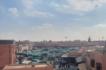 A rooftop view of Marrakech