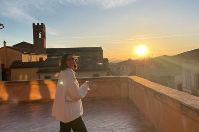 Photo of the rooftop sunset in Siena 