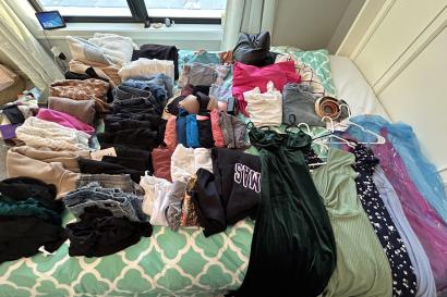 This is all the clothes I had pulled form my closet that I wanted to bring to study abroad after completing Step 1 in my guide and partially completing step 2.