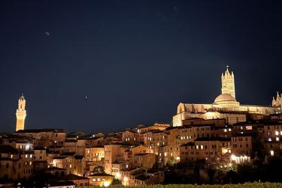 Landscape of Siena after dark