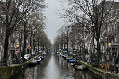 One of Amsterdams famous canal sights