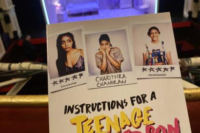 My program and picture of the set for Teenage Armageddon!