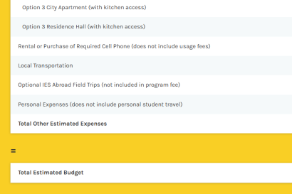 A continued list of additional fees for a Barcelona program