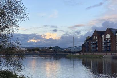 A View of the River Lagan through Belfast, Northern Ireland