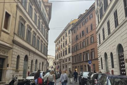 A picture of a street in Rome. 
