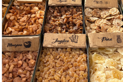 Boxes of dried fruit 