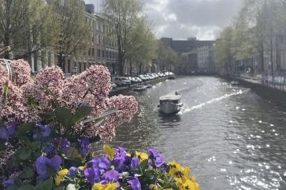 A canal in Amsterdam, Netherlands