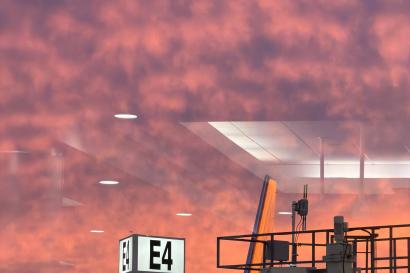 Sunset outside the airport