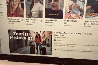 A bunch of youtube videos about tourism in ITaly