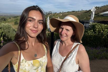 A selfie of my mom and I at Beau Constatia Winery