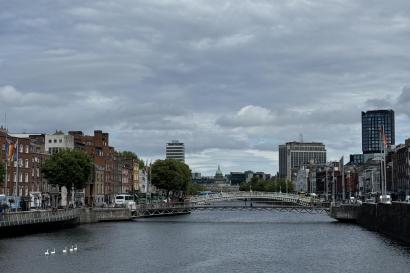 A photo taken while crossing the River Liffey in Dublin