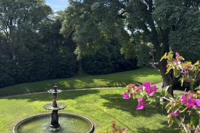 A fountain found on the Villa Ocampo gardens.