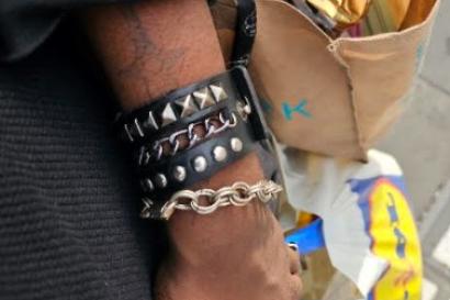 a picture of Maxwell's arm with a bag from the Lidl Grocery Store  
