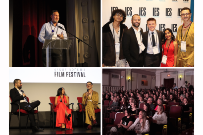 Individuals at the 2026 Film Festival talking, laughing, and watching the films.