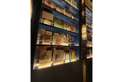 The following image includes books from Hotel España