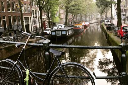 Amsterdam bike and canal