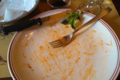 Scrumptious meal leads to empty plates! 