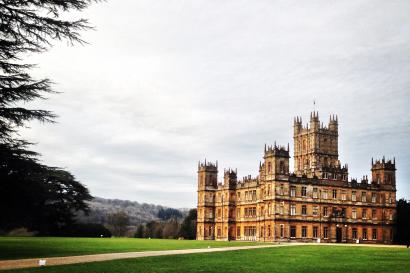 Highclere Castle in the calm of the morning 