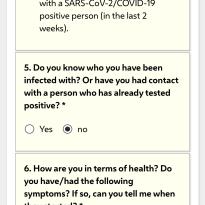 My responses to the Covid survey: I don't know who I have been infected with, I don't have any of the following symptoms