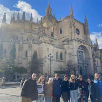 Group photo in front of Segovia's Cathedral