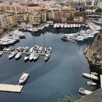 A picture of the view of the port and the boats from Jardin Saint-Martin in Monaco
