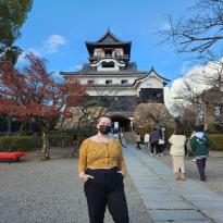 Author, Macks, standing in front of Inuyama Castle.