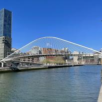 Zubizuri Bridge in Bilbao